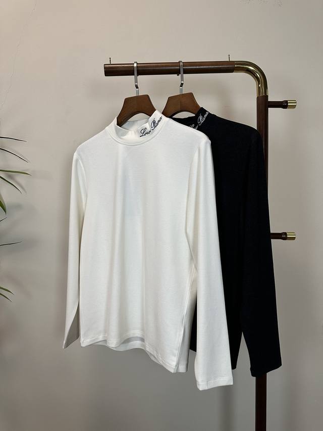 Lp 老钱风 独家专供新品 男士高领长袖T恤 采用全棉面料 柔软细腻 男人的衣柜都少不了基础打底衫 随时随地都可以拿来搭配各种服饰 满足您日常生活需求 ，衣服设