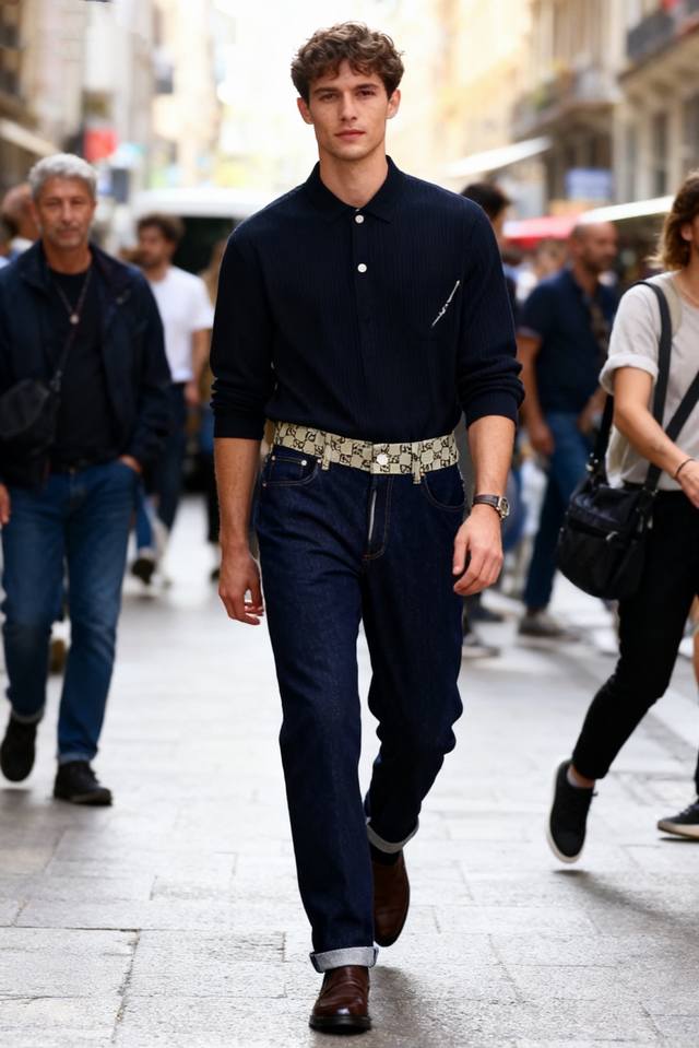 古驰 Gu*Ci. 25秋季新品原单高端男士牛仔裤奢华经典品牌原版Logo配饰 海外专柜热销款 身穿着非常舒适 低调不失奢华 穿出去非常有档次 裤型款式和裁剪亦