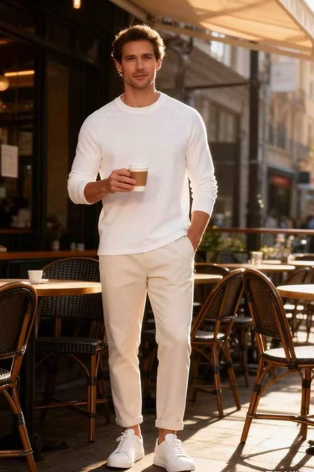 Lp. 2025秋季新款！男士黑色插肩袖休闲长袖T恤！经典圆领设计，插肩袖剪裁，采用舒适保暖云朵棉面料插肩袖设计的长袖T恤是男装中的经典基础款，兼具舒适与造型感