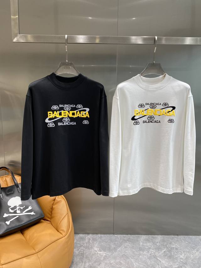 巴黎家 2025新款 独家 Balenciaca 巴黎世家 秋冬限定款重磅高克重长袖T恤，定制织梦雅韵罗纹棉 设计师理念款面料: 重磅 380克尺码： S M