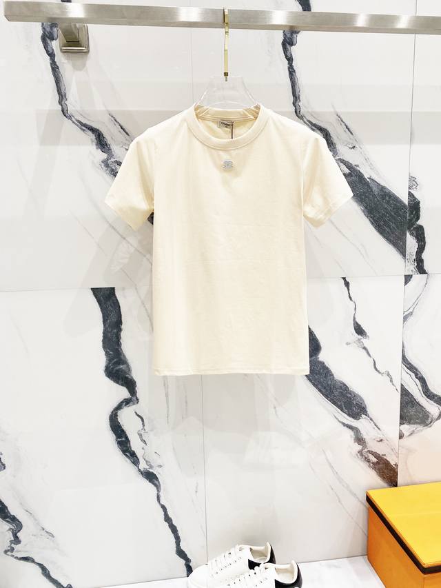 女款] Chanel 香奈儿 2025新款 50支双冰爽棉 G面料 简约小香风五金小标Logo标识 官方同步 高版本 时尚个性 百搭潮流 纯原品质 原版面料 吊