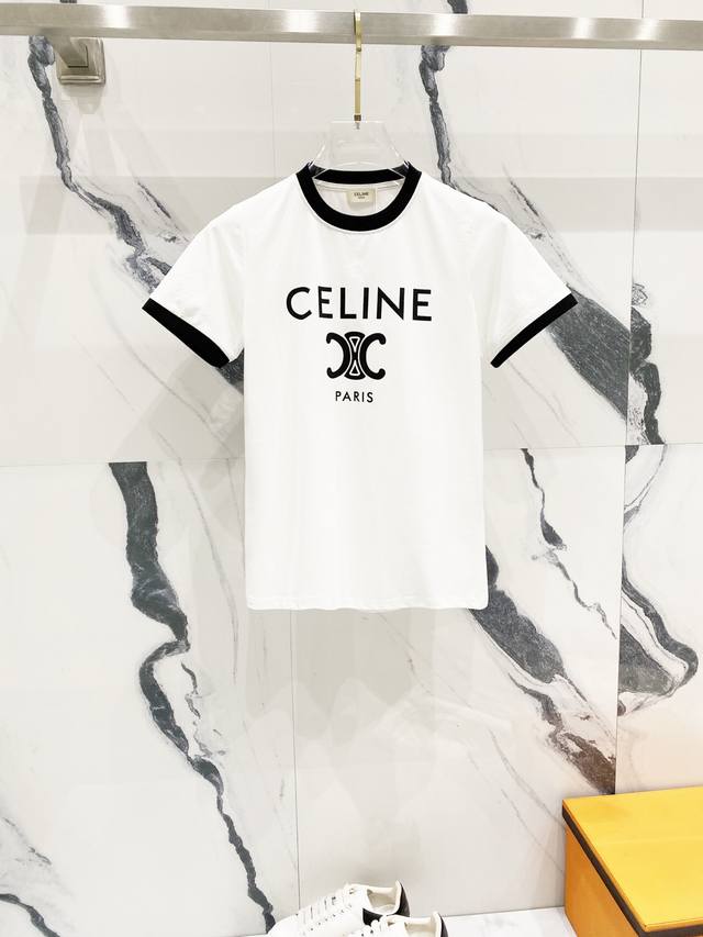 女款] Celien 赛琳 2025新款 50支双冰爽棉 G面料 标志品牌字母Logo印花工艺标识 官方同步 高版本 时尚个性 百搭潮流 纯原品质 原版面料 吊