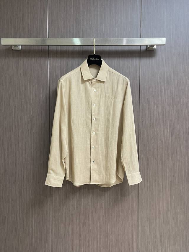 Lp Loro Piana 2025Ss秋季全品相订单，商务通勤 天然亚麻材质休闲衬衫，合体的剪裁 五金辅料全品相 面料采用天然亚麻材质，亲肤舒适，让上身舒适透
