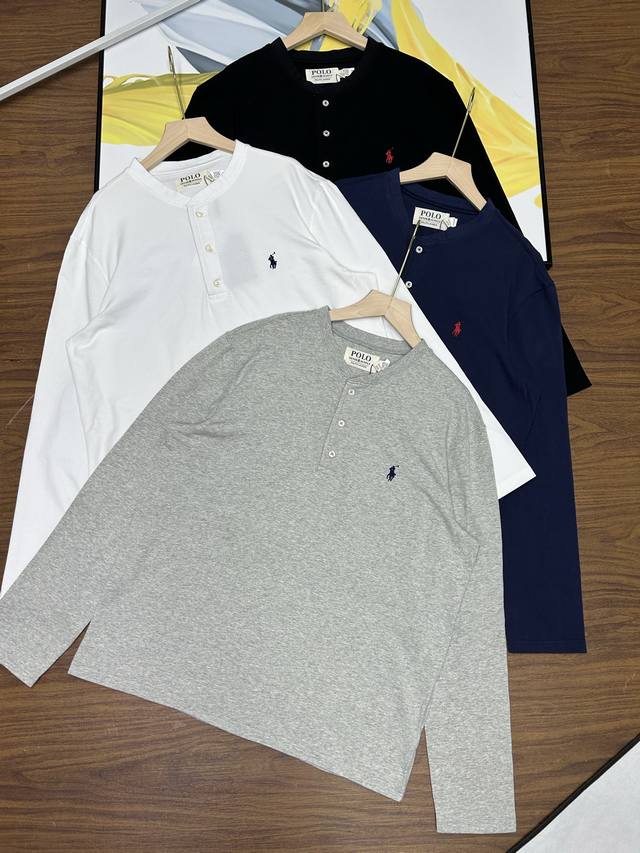 拉夫劳伦半开打底衫纯原臻品 原厂跟单Polo Ralph Lauren拉夫劳伦Rl Fw25重磅升级索罗娜面料 经典刺绣情侣休闲复古翻领Polo衫长袖T恤打底衫