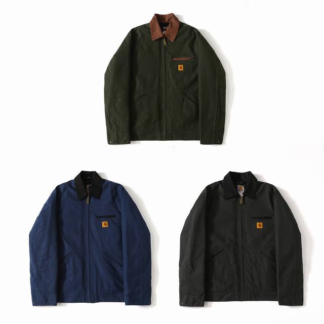 棉服 卡哈特Carharrtwip J97底特律重工水洗棉服夹克 颜色：汽油蓝 苔藓绿 雾霾蓝 尺码：S M L Xl
