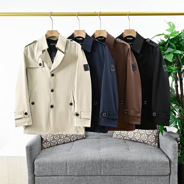 报单号：19590# 6Xl 8Xl10 哈吉斯2025男士秋冬经典休闲中长款风衣外套 高端货 海外版本！不是市场通货！ 版型干干净净 线头特别少 做工、面料、