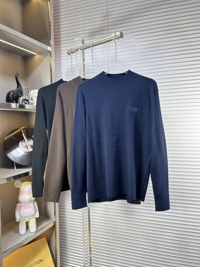 Kenz*肯佐 Ss25秋冬新款针织毛衣，官网最新款时尚羊毛衫，官网同步，专柜定制面料！贴肤舒适，耐看又好穿，原厂工艺一丝不苟，型男必备单品，工艺精湛 F尺码：