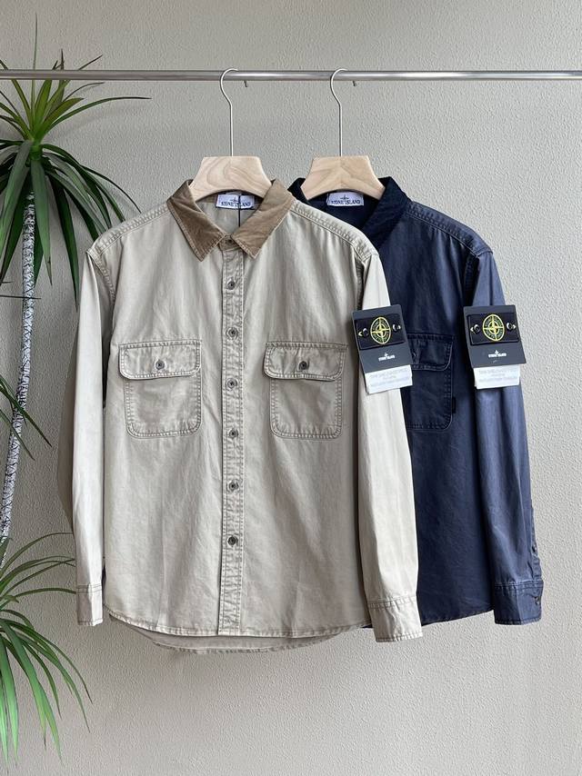 Stone Island 石头岛新款两色复古重工水洗工装衬衣经典复古阿美咔叽工装外套 - Stone Island 作为一个高街意大利奢侈品牌，已经在国内刮起一