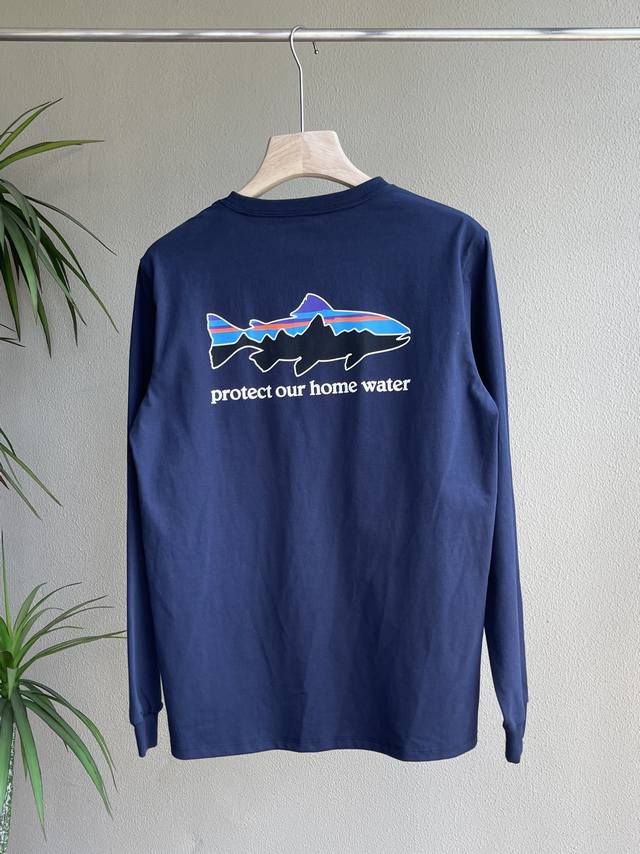 Patagonia巴塔哥尼亚经典 - 飞钓 环保主题系列 24Ss新品T-Shirt情侣长袖T恤打底衫 男女同款 - Patagonia是美国户外零售店与户外连