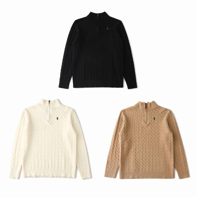 Polo Ralph Lauren 拉夫劳伦 Fw24 纯色绞花编织针织圆领毛衣 男女同款 三色全部购入 原版开发 细节 品质一一还原 区别市面的二三流通货 面