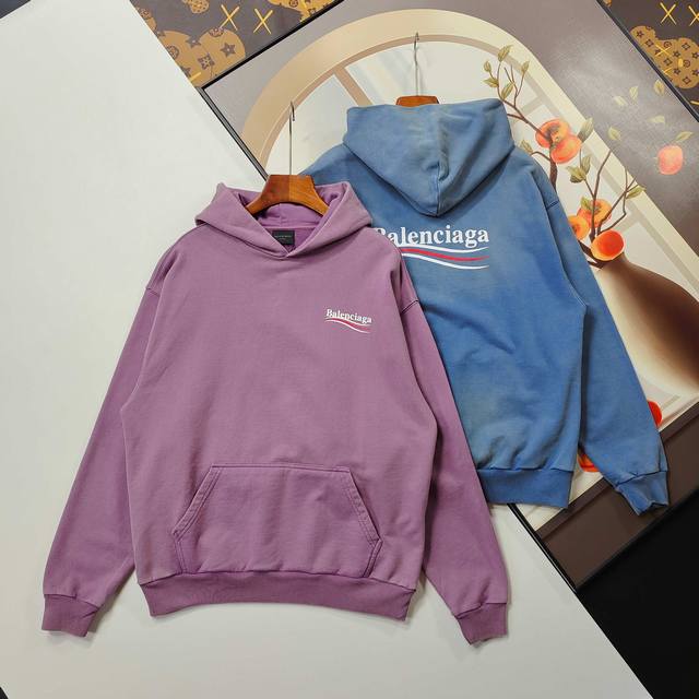 尺码Xs-L爆款 印花拉裂做旧 Balenciaga巴黎世家连帽卫衣 2025经典款可乐印花拉裂洗水做旧连帽卫衣 本市场No.1的质量 真正天花板品质 全部原版