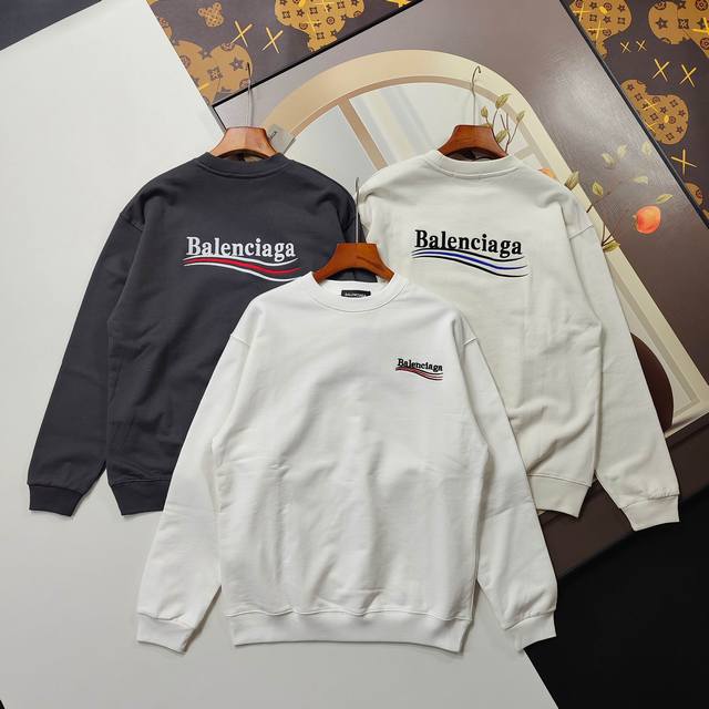 尺码Xs-L爆款 Balenciaga巴黎世家卫衣2025 秋冬装经典款可乐海浪刺绣圆领卫衣 本市场No.1的质量 真正天花板品质 全部原版开发注意细节图 避免