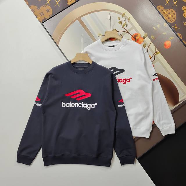 尺码Xs-L爆款 Balenciaga巴黎世家卫衣 2025秋冬装经典大Logo图标刺绣圆领卫衣 本市场No.1的质量 真正天花板品质 全部原版开发注意细节图