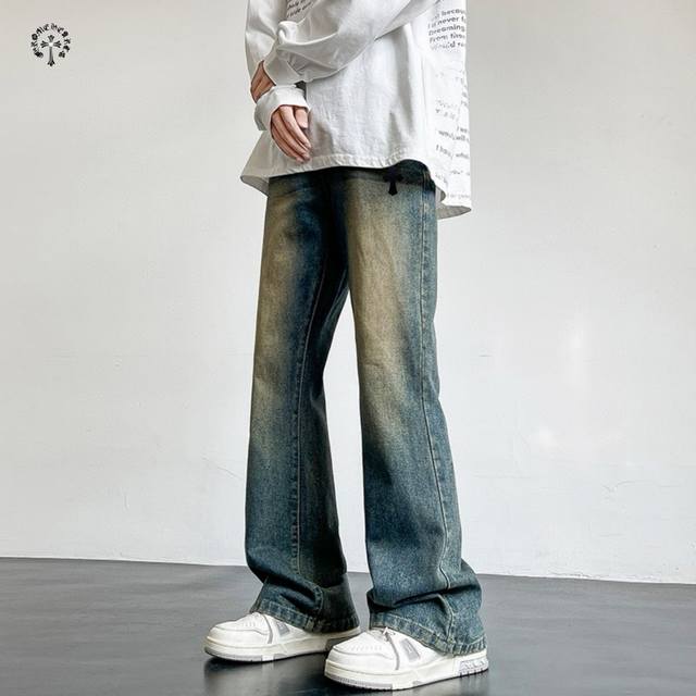 Yc上新发 Chrome Hearts克罗心海外版25Ss新款三色复古重工洗褪工装洗旧微喇叭牛仔裤 裤子版型宽松 细节完美 水洗牛仔面料耐磨耐脏 立体裁剪宽松版