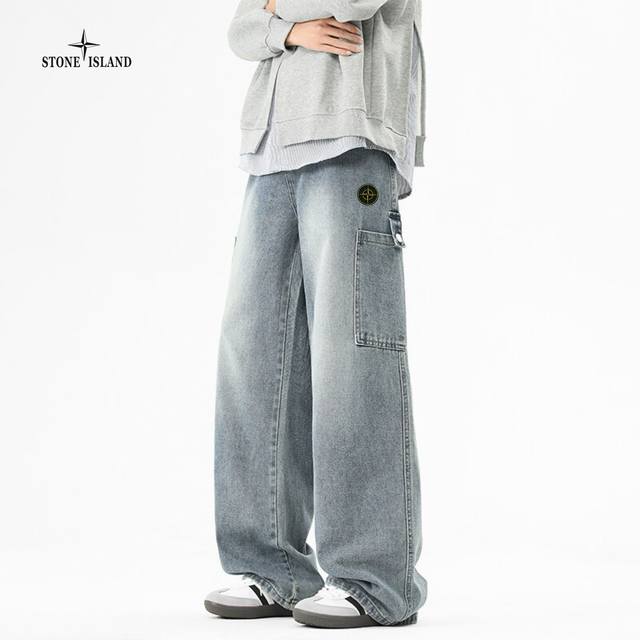 Yc上新发 Stone Island石头岛海外版25Ss新款三色高品质美式复古重工水洗刺绣相拼直筒牛仔裤 裤子版型宽松 细节完美 水洗牛仔面料耐磨耐脏 立体裁剪  Yc上新发 Stone Island石头岛海外版25Ss新款三色高品质美式复古重工水洗刺绣相拼直筒牛仔裤 裤子版型宽松 细节完美 水洗牛仔面料耐磨耐脏 立体裁剪