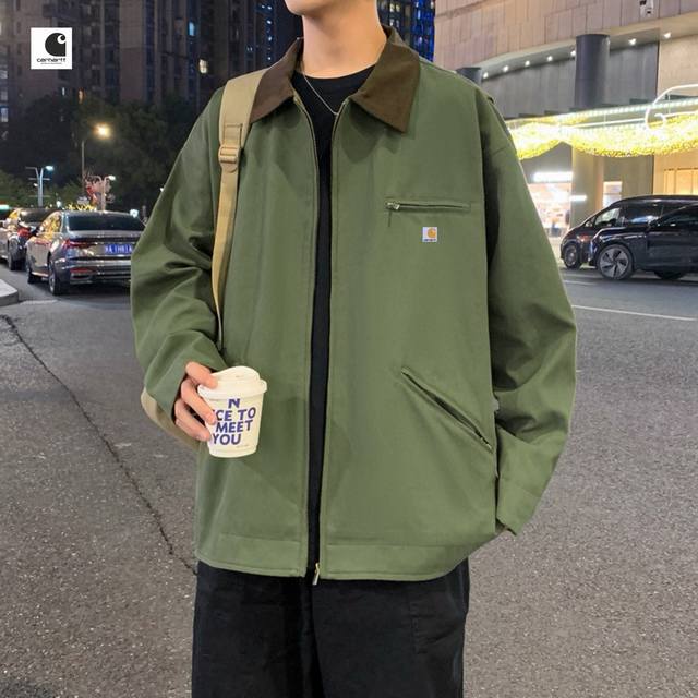 Yc上新发 Carhartt卡哈特海外版25Ss新款四色相拼休闲运动工装翻领夹克外套 采用水洗工装梭织面料 舒适透气 有质感 做工精细 走线规则 落肩袖宽松版