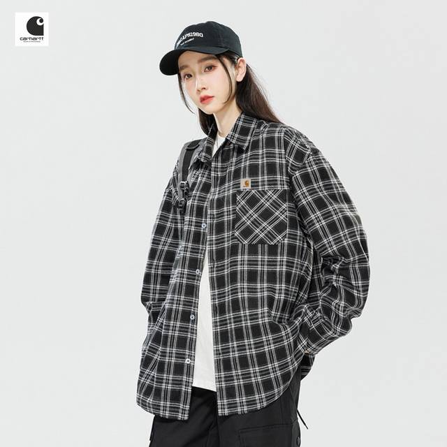 Yc上新发 Carhartt卡哈特海外版25Ss新款五色重工水洗格子工装衬衫 Ins超火五色可选 四季穿搭不二之选 上身超酷. 整衣采用水洗牛仔设计 经久耐看