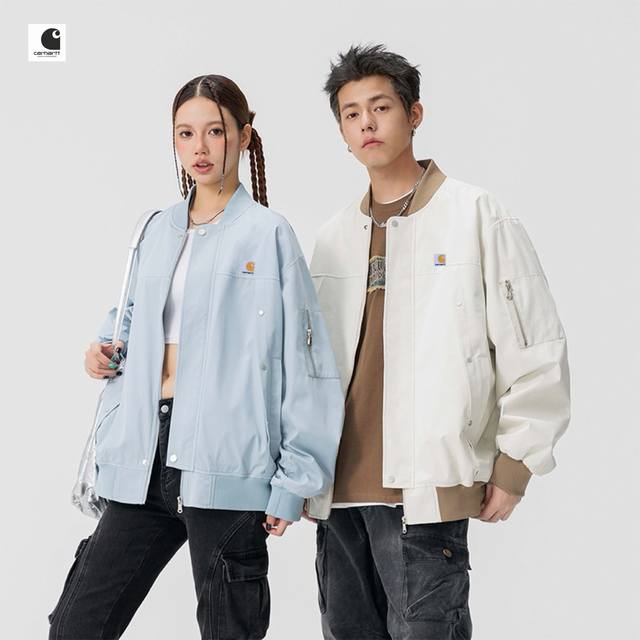 Yc上新发 Carhartt卡哈特海外版25Ss新款五色棒球领休闲运动工装夹克外套 采用水洗工装梭织面料 舒适透气 有质感 做工精细 走线规则 落肩袖宽松版 不