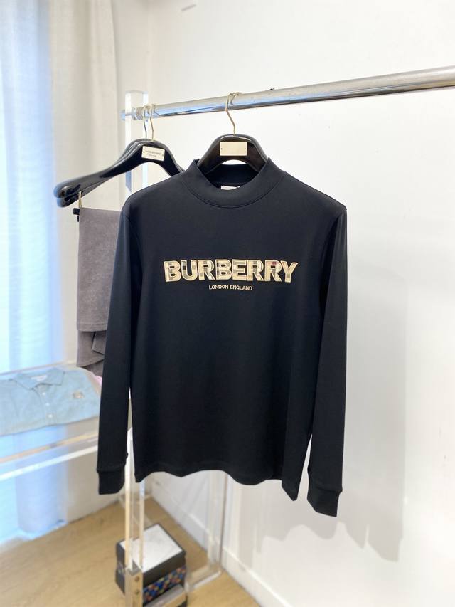 巴宝莉、2025新品长袖卫衣，帅气时尚，胸前精致刺绣字母Logo，简约百搭款。面料棉 不仅挺括，保持潮流的廓形，又穿着舒适，纱织更细腻，码数M-3Xl