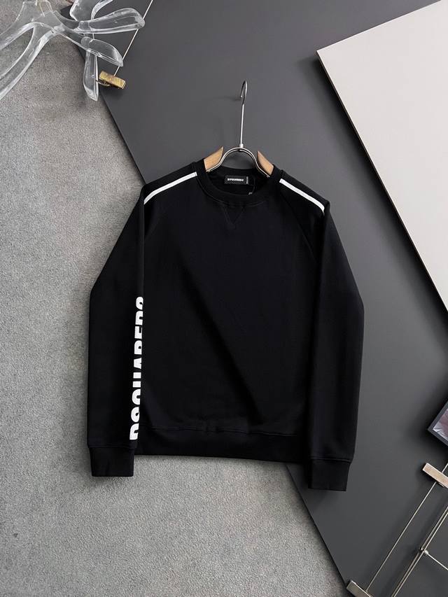 D2 2025Ss秋冬新款卫衣，精美工艺圆领款，特制纯棉400克面料升级水洗大毛圈、柔软贴身科技面料，定制原版螺纹，档次极高，工艺精湛，上身帅到爆，尺码：S-