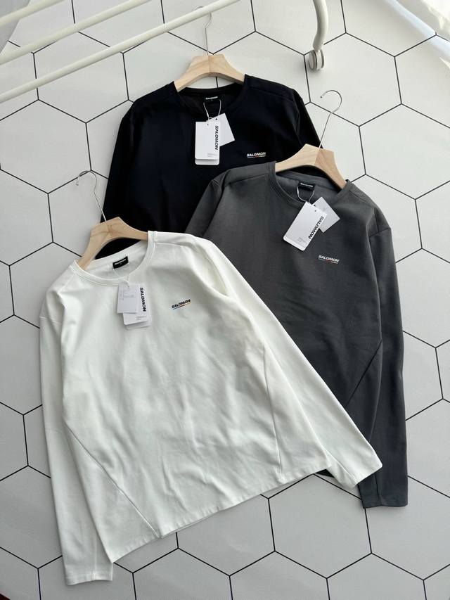 原版一比一 2025秋款新品韩国装柜代购款Salomon萨洛蒙三色赛旗标男款运动跑步加绒长袖T恤Sense Aero Seamless Tee M系列 面料采用