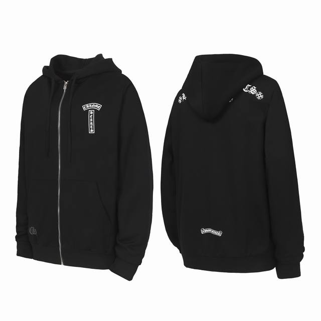 K27款 跨境跑量款 追求质量请勿下单 -Chrome Hearts 克罗心 梵文印花拉链卫衣开衫外套 -高克重高密度高品质 毛料柔软细腻亲肤 触感软糯丝滑 保