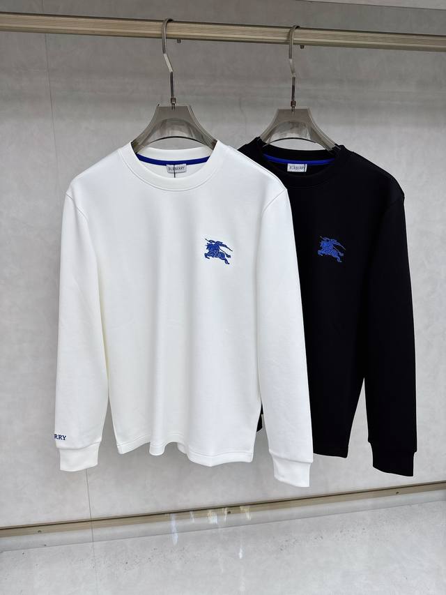 巴宝莉 2025早秋最新品，同步有售，原单狠货，时尚休闲圆领长袖T恤，采用进口原版面料，舒适透气，顶级刺绣工艺图案装饰Logo，上身帅气十足 码数：M-3Xl