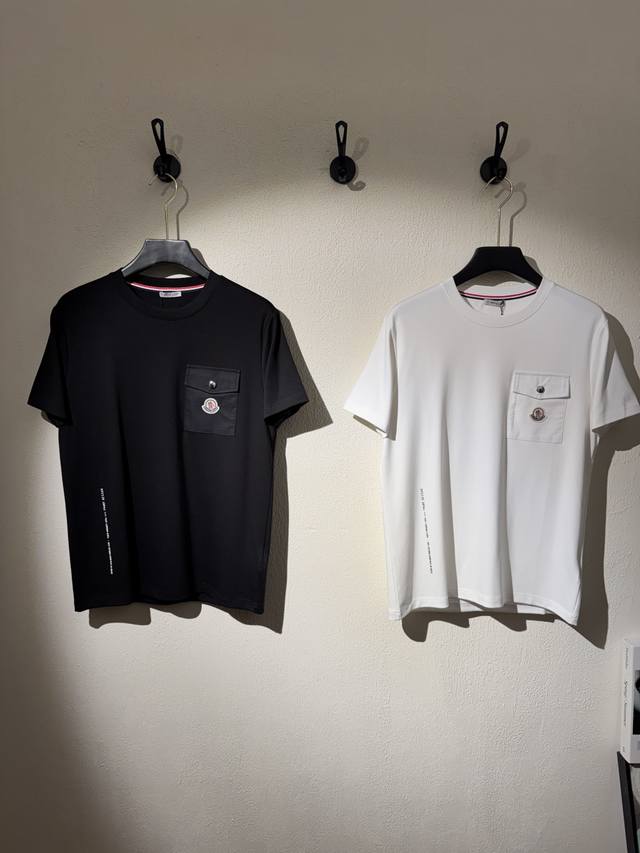 Moc 25秋冬新款男士莫代尔短T恤！简单基础款.胸口口袋设计.胸口品牌字母Logo小帽子设计.搭配原版五金.干净清爽简单大方.不限年龄的单品推荐 常规版型！定