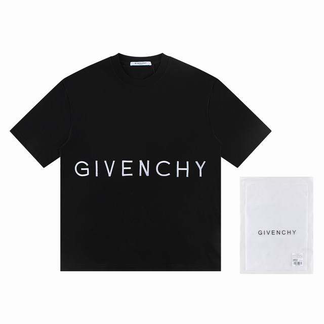 一首批.散单+10 纪梵希Givenchy2025新款印花绣短袖 材质:采用高版本300G双纱精梳棉 尺寸:S M L Xl 颜色:黑色 白色 款号:W2589