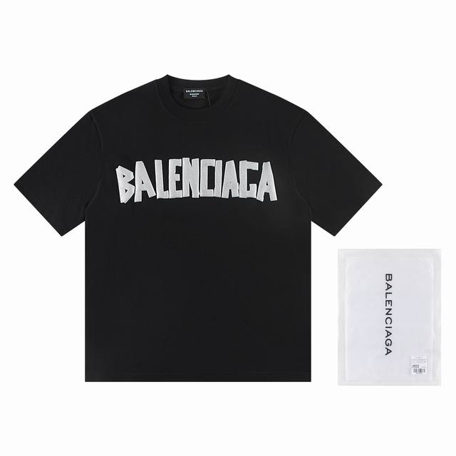 一首批.散单+10 巴黎世家Balenciaga2025新款T恤 材质:采用高版本300G双纱精梳棉 尺寸:S M L Xl 颜色:黑白 款号:W2508