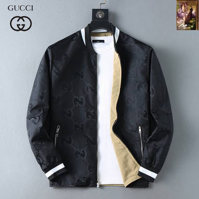 古奇 双面穿，2025开秋新款男士夹克外套，原单三标齐全高端版本！专柜定制面料 透气舒适度高，细节无可挑剔，品牌元素设计理念，专业代购级体现高品质。手感细腻柔软