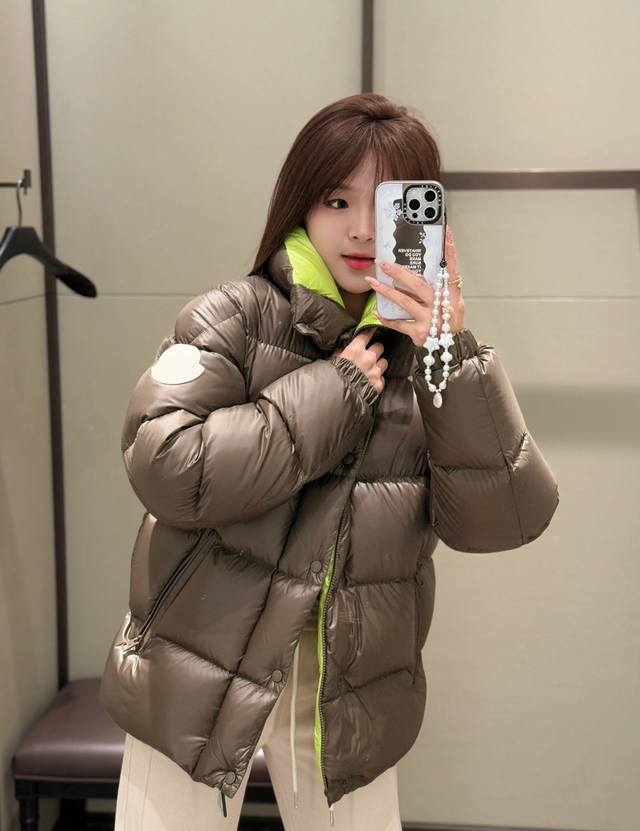 上身效果｜Moncler Dervox短款男士羽绒服夹克外套.全新橄榄绿胖子.男女上身都好看.