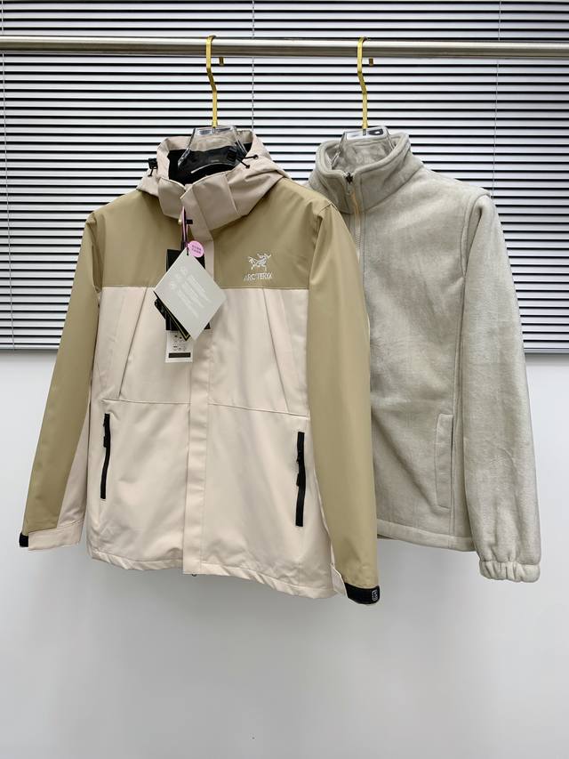 三合一羊羔毛 始祖鸟百灵达万针刺绣 区别市场易脱落印花廉价版本 最高版本Arcteryx Beta Sv始祖鸟硬壳顶级全压胶版本冲锋衣 自购Zp打版 所有数据