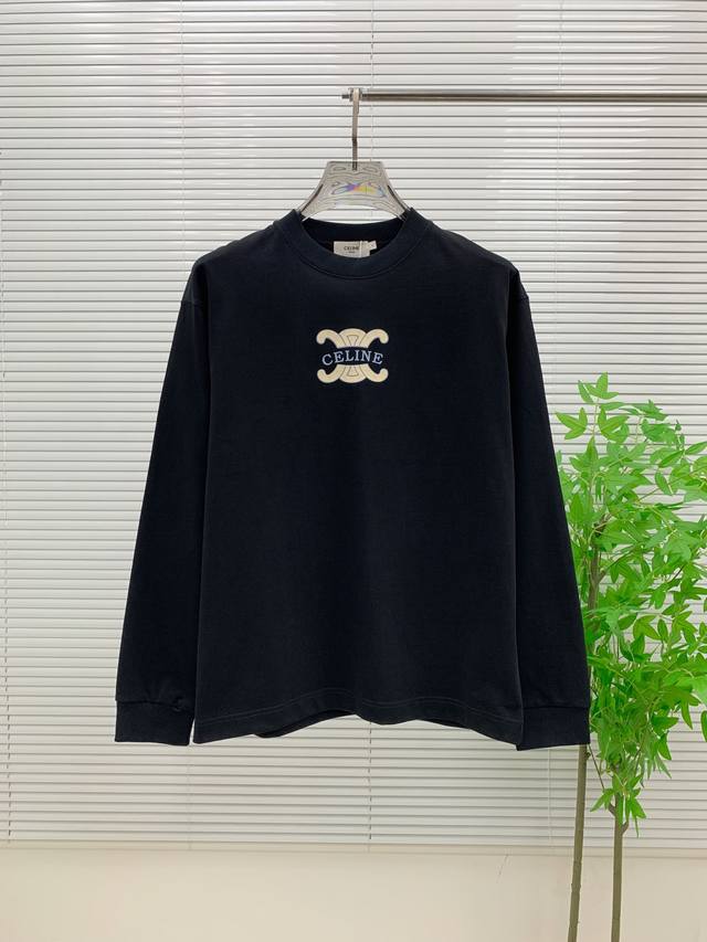 赛琳 Celin.高端定制 2025秋冬新款首发专柜最新款长袖打底单穿400克纯棉重工凹凸图案设计 领子袖子螺纹设计 高端订制 设计前卫时尚！品牌Logo重工艺