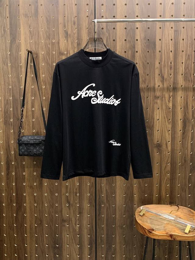 Acne 25Ss秋季 新品 新款贸易订单圆领长袖打底衫长袖T恤网红款！上身舒适透气，不僵硬，整体有着丰富的立体感，品质出口订单，满足通勤人们对于着装的简约需求