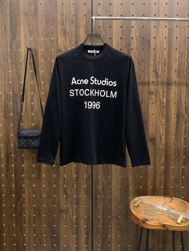 Acne 25Ss秋季 新品 新款贸易订单圆领长袖打底衫长袖T恤网红款！上身舒适透气，不僵硬，整体有着丰富的立体感，品质出口订单，满足通勤人们对于着装的简约需求