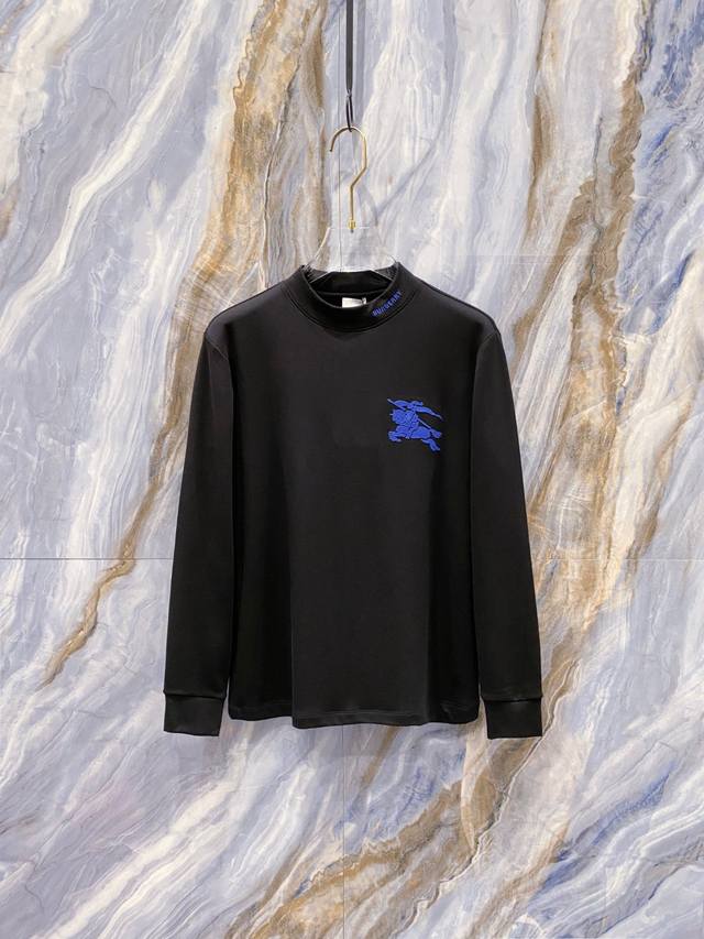 巴宝莉 Burberry 2025秋冬专柜新款 时尚休闲打底衫长袖T恤，精选进口高密度双面拉架棉面料，精致原版Logo打造，舒适性与透气性兼优，柔软抗皱弹性和垂