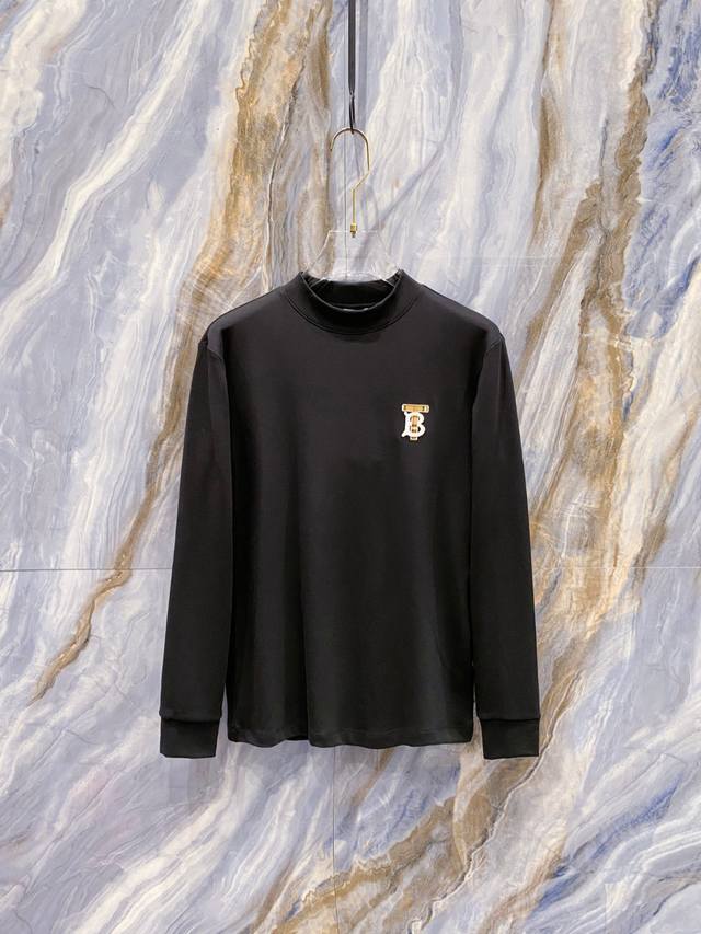 巴宝莉 Burberry 2025秋冬专柜新款 时尚休闲打底衫长袖T恤，精选进口高密度双面拉架棉面料，精致原版Logo打造，舒适性与透气性兼优，柔软抗皱弹性和垂