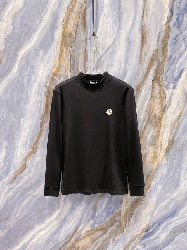 蒙口 Moncler 2025秋冬专柜新款 时尚休闲打底衫长袖T恤，精选进口高密度双面拉架棉面料，精致原版Logo打造，舒适性与透气性兼优，柔软抗皱弹性和垂性极