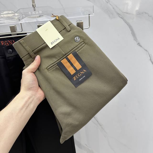 Zegna杰尼亚 2025早秋新品休闲裤西裤，官网同步发售，裤身工艺设计，进口客供辅料、面料定制，代工厂p出品免检！每个细节做到极致，原版五金配件，潮范十足、上