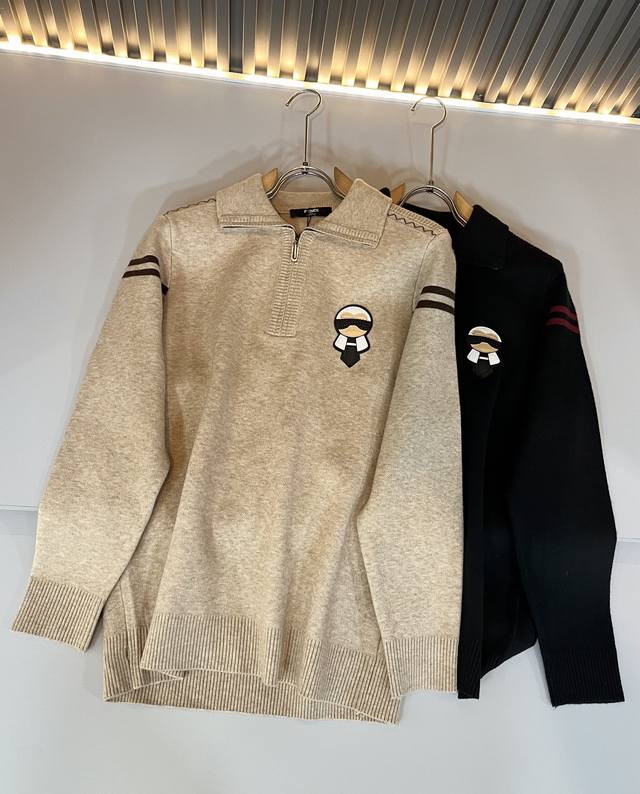 Fen*I 芬*迪2025秋冬新款Fd家族男女同款拉链款高领针织羊毛开衫，男女同款百搭。意大利原厂订单，Fd家族人气单品，代表性十足，规格感十足的精品，所有Fd