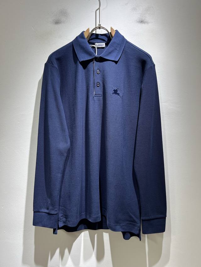 Bur*Erry 巴*莉 2025秋冬新款男士长袖polo衫，品牌最新设计元素！既不单调也不复杂,恰到好处的展现品味！客供顶级定制珠地棉面料！舒适吸汗透气根本不