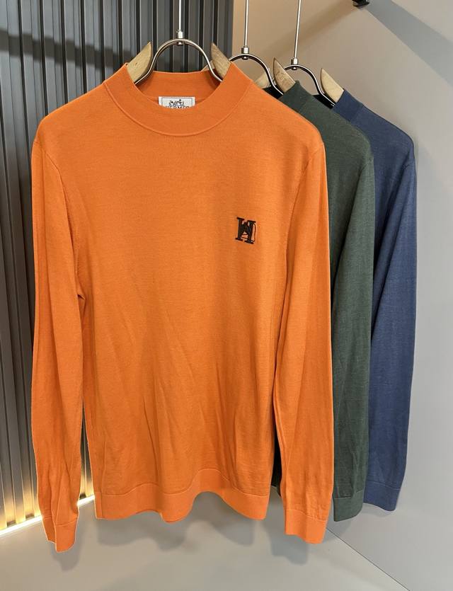 Her*Mes爱*仕2025秋冬新款男士针织羊毛衫，全新升级百搭基础款，低调奢华，品格之选！甄选优质精选优质羊毛打造而成，有着超强的垂直性能 艺术感极强H标志L