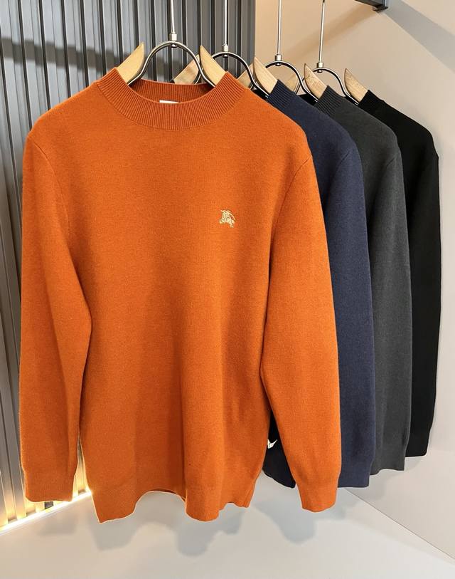 Bur*Erry 巴*莉 2025秋冬新款男士针织羊毛衫，品牌最新设计元素！既不单调也不复杂,恰到好处的展现品味！客供定制羊毛顶级原版专属面料！面料独具的高奢感