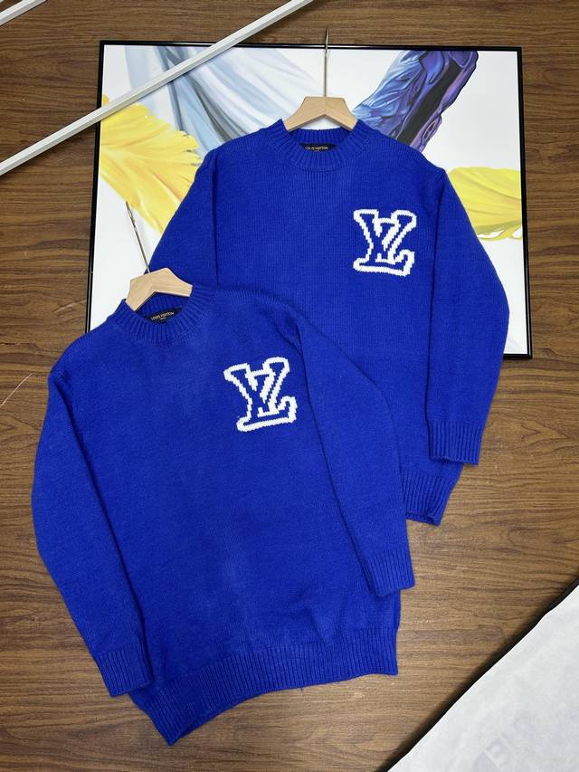 Lv路易威登24Ss新款提花羊毛针织衫毛衣 Os版型 男女同款 整衣600克重磅 秒杀市场通货毛料采用7针进口机编织制造 采用羊毛含量纱线 纱线定染 新一季主打
