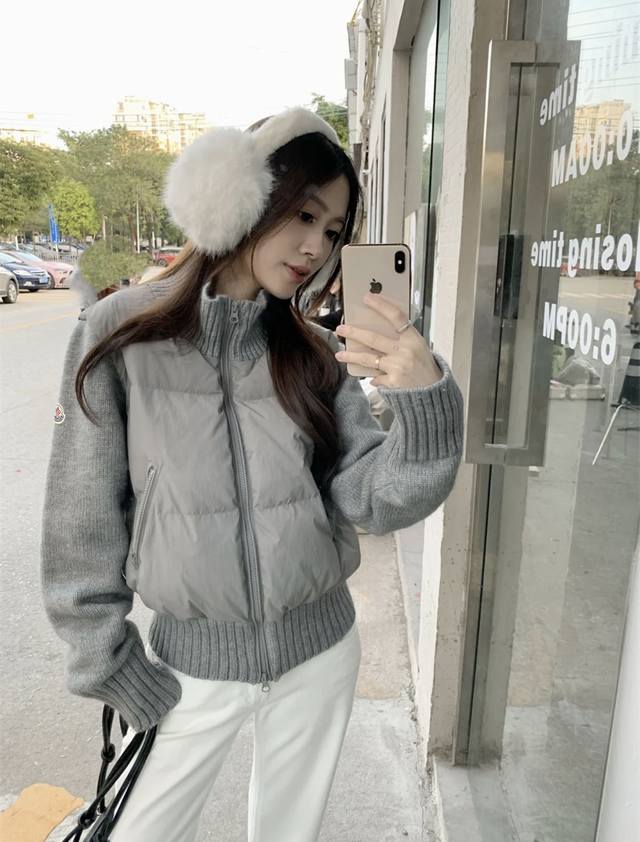 高定版 棉服版本 Moncler 蒙口 针织拼接棉服 这款针织拼接棉服，保暖力满分 Sml码 衣长54-56-58胸围104-108-112 ：蒙Kou针织拼接
