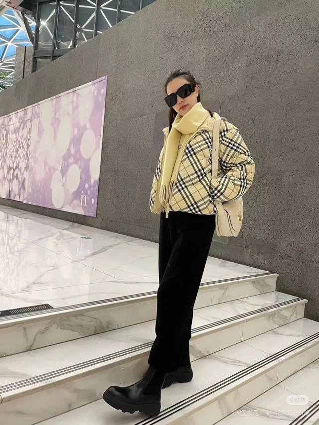 Burberry 巴宝莉新款格纹双面立领羽绒服 保暖性强 印花Logo图案 上身效果非常好 推荐大爆款 尺码 S M L S 80-95斤 M95-110斤 L