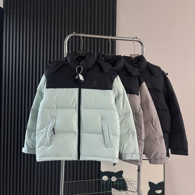 凯乐石连帽户外羽绒服外套 -全套1:1定制辅料定制三标Yuan版吊牌Logo包装袋 -面料采用进口pertex面料，表面经拒水处理，轻盈透气，耐撕裂防风防泼水，