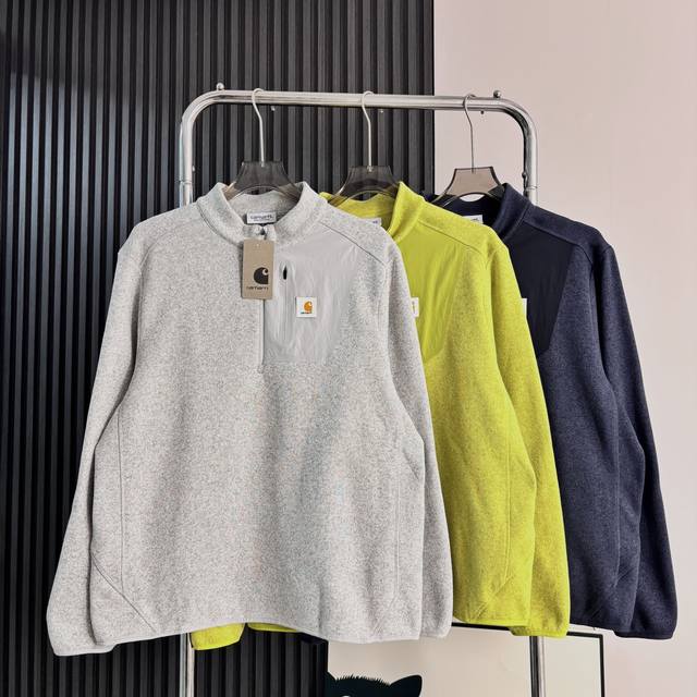 卡哈特Carhartt抓绒连帽半拉链卫衣外套 面料采用高品质纯抓绒面料 当季必备 户外爬山 骑车 出行必备 上身舒服 非常亲肤 还原正品 上身更舒服 版型更正