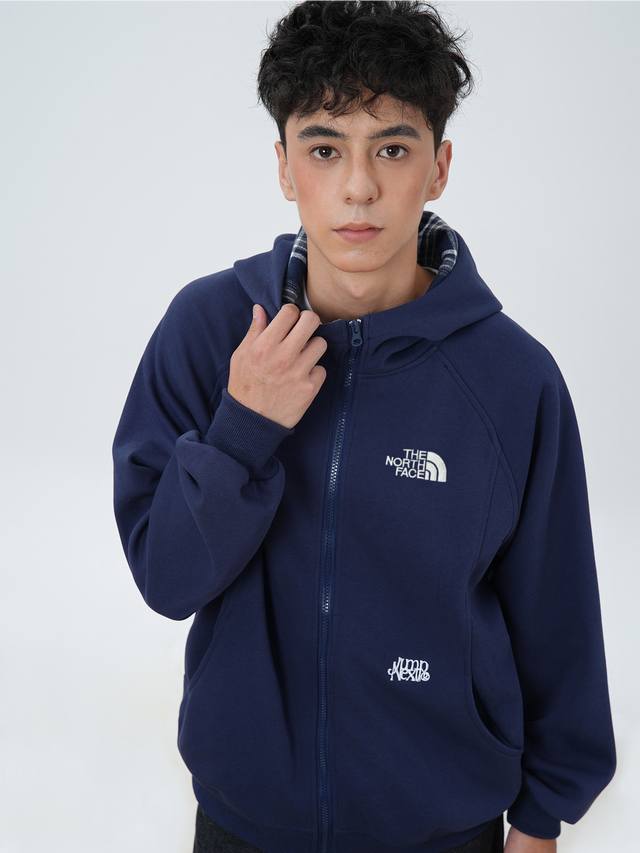 Thenorthface北面格子撞色连帽开衫卫衣高级感宽松休闲外套潮拼接美式复古落肩拼接卫衣男女同款高街休闲廓形落肩袖重磅设计感外套 此款采用超柔棉材质面料超有
